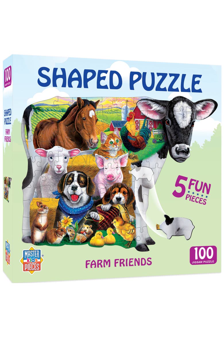 Farm Friends 100pc Shaped Jigsaw Puzzle, Main, color, Multicolor