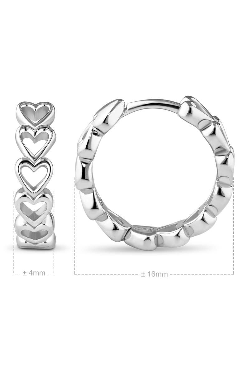 DEVATA Open Heart Hoop Earrings in Rhodium Plated Sterling Silver, Alternate, color, Silver