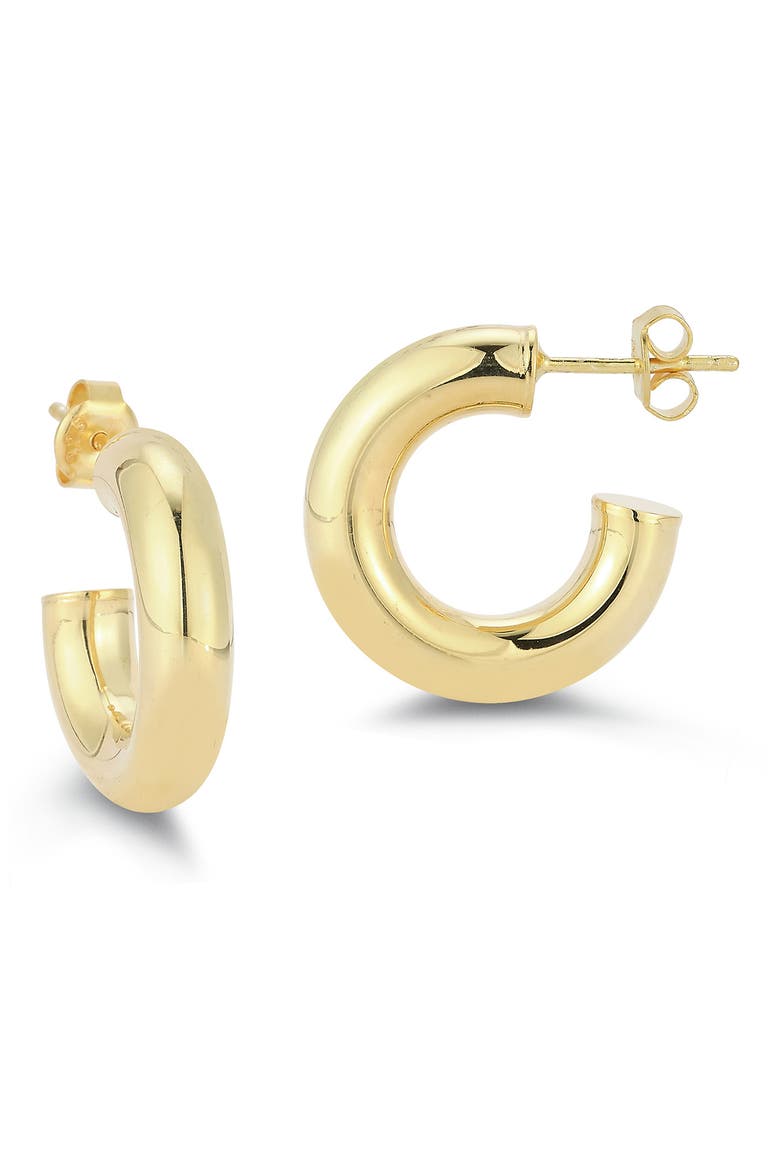 Tube Huggie Hoop Earrings, Main, color, GOLD