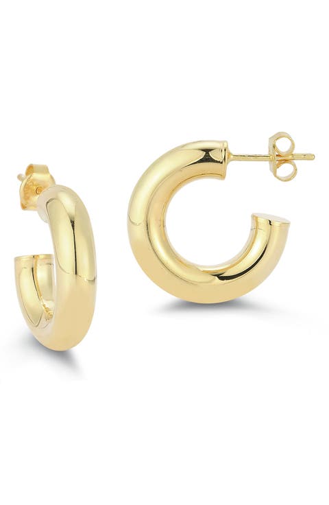 Tube Huggie Hoop Earrings