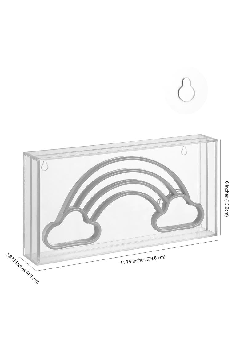 Rainbow Contemporary Glam Acrylic Box USB Operated LED Neon Light, Alternate, color, Multi Color