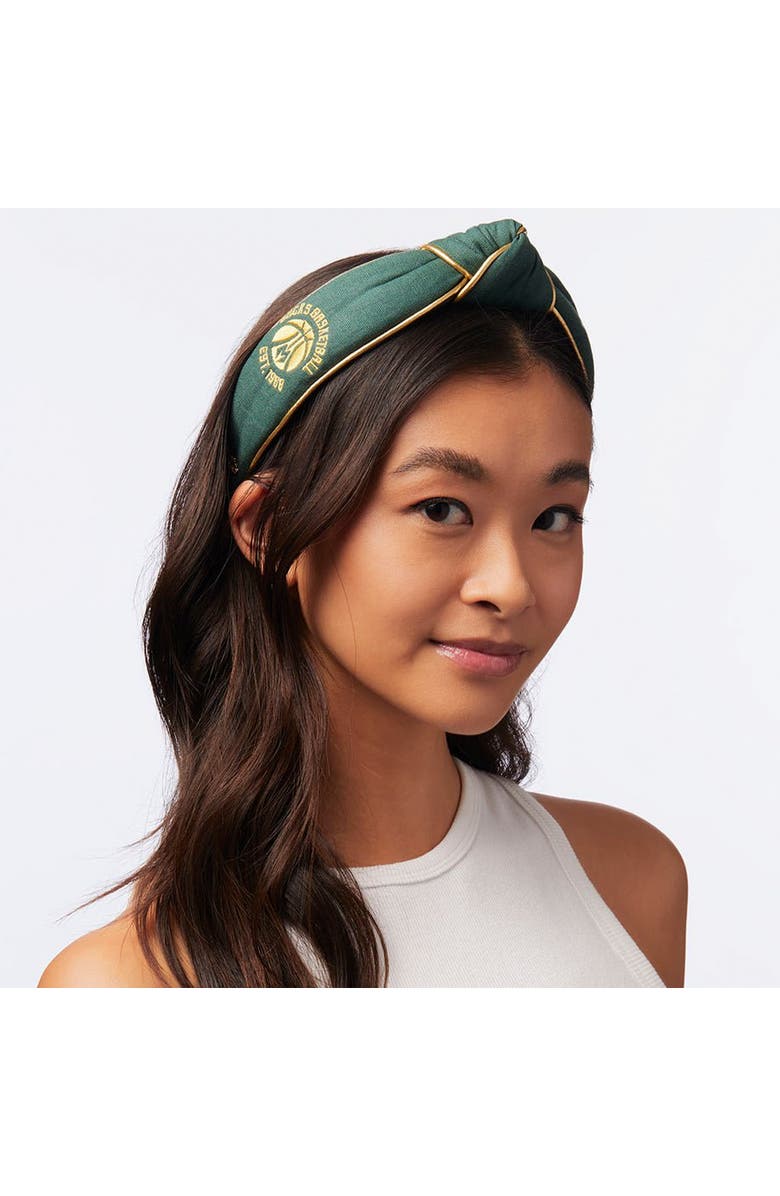 Lele Sadoughi NBA Milwaukee Bucks Embroidered Headband, Alternate, color, 