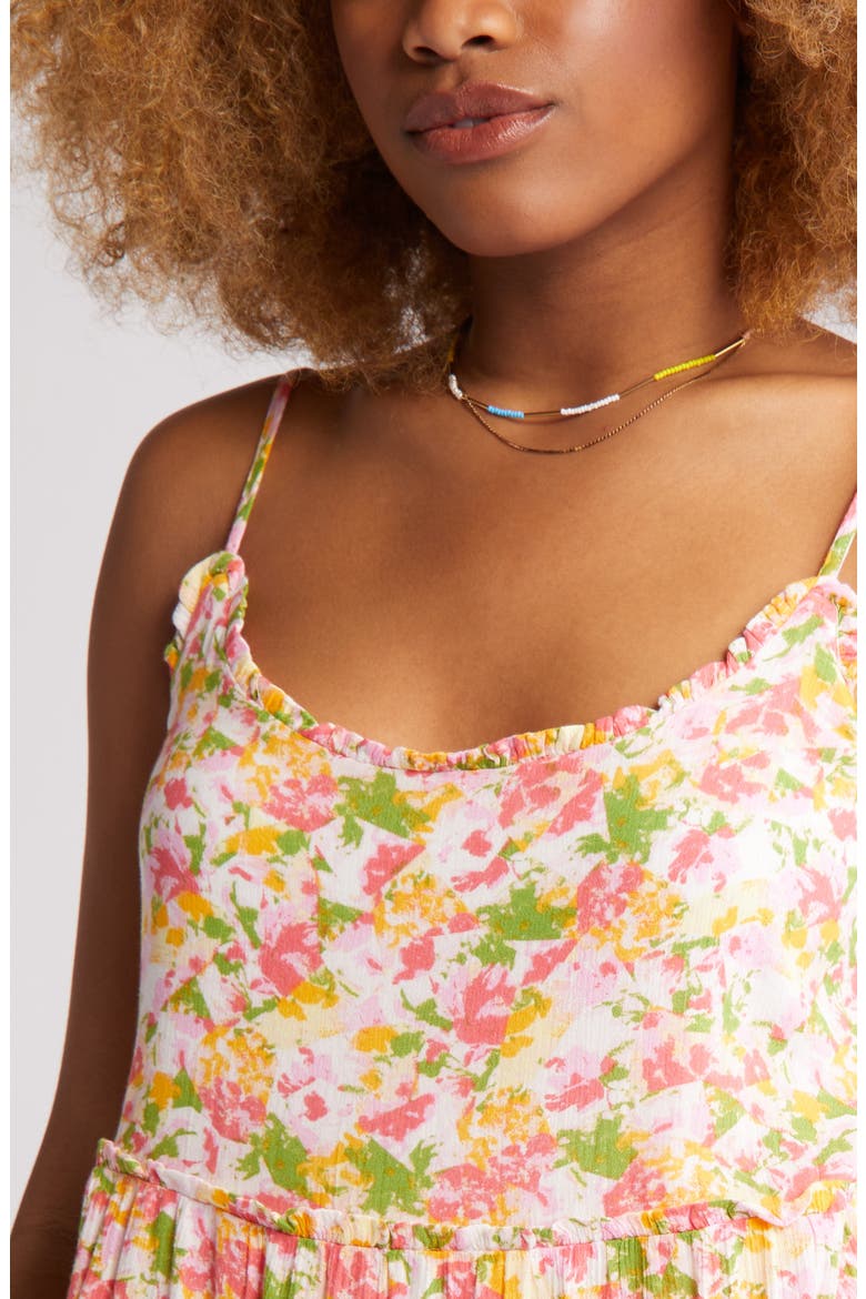 Floral Print Tiered Babydoll Sundress, Alternate, color, PINK REFLECTION FLORAL