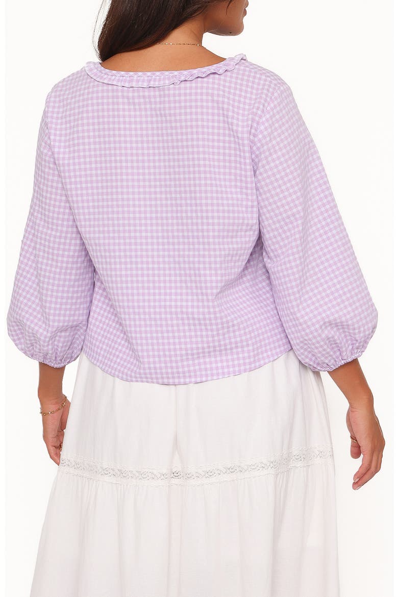 Fainche Gingham Cotton Blend Top, Alternate, color, LILAC GINGHAM