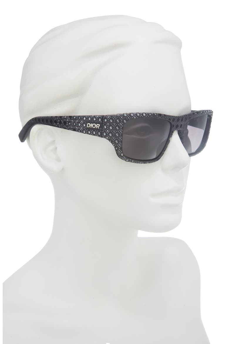 'Dior3D S3I 57mm Square Sunglasses, Alternate, color, BLACK/ OTHER / SMOKE