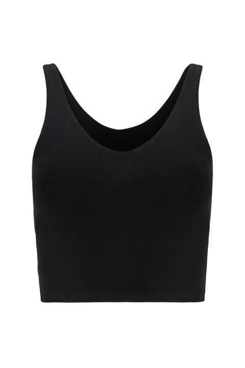 V Neck Organic Cotton Crop Tank