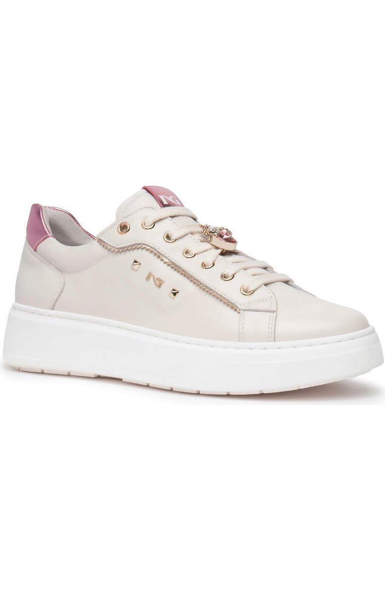 NeroGiardini Gems Platform Sneaker, Main, color, Beige/ Pink