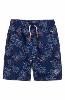 Original Penguin Kids' Hibiscus Print Swim Trunks