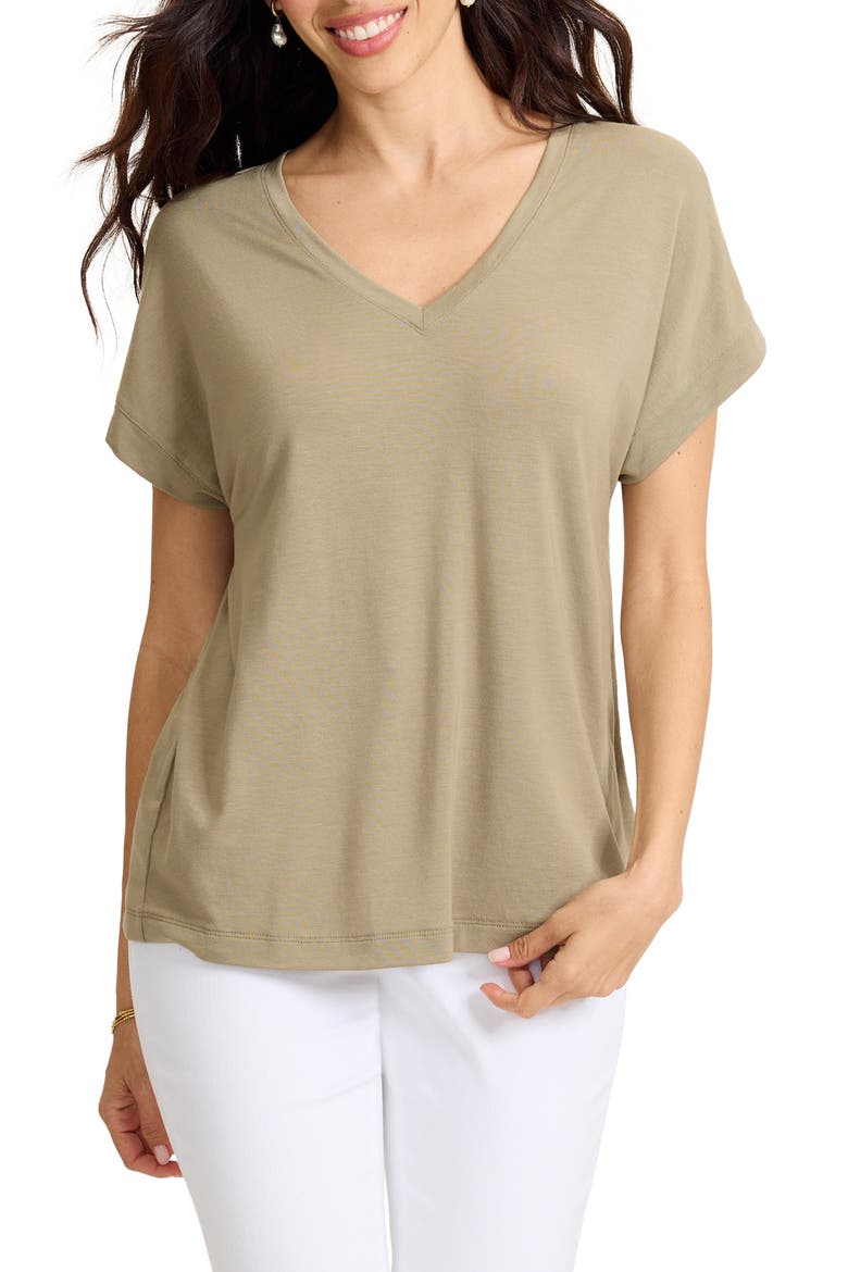 Kauai V-Neck T-Shirt, Main, color, SEA CLAY