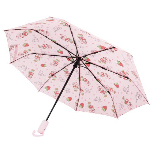 Strawberry Shortcake Heart Print Compact Umbrella In Brown