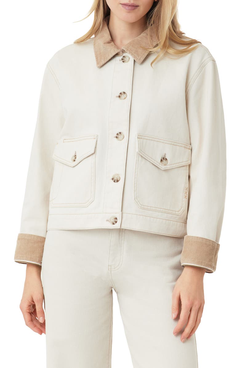 Scotch & Soda Cotton Twill Chore Jacket, Main, color, Ecru