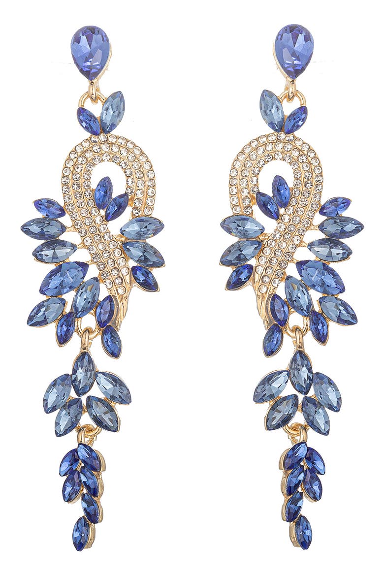 Gardena Drao Statement Earrings, Main, color, BLUE