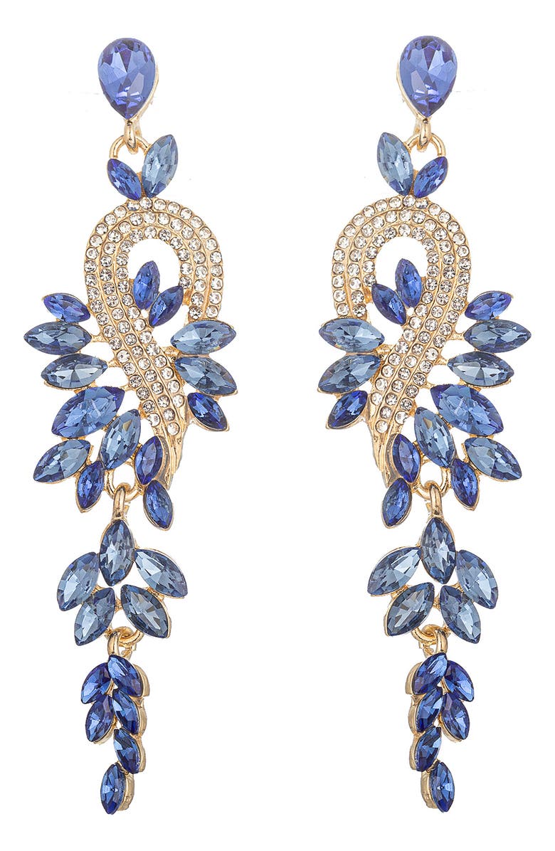 EYE CANDY LOS ANGELES Gardena Drao Statement Earrings, Main, color, Blue