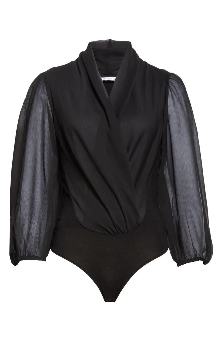 Rodebjer Serenity Faux Wrap Bodysuit, Alternate, color, 