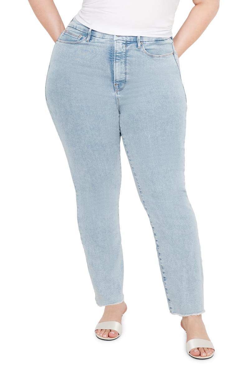 Good American Good Classic Inset Ankle Slim Jeans, Alternate, color,