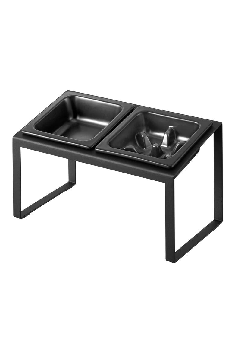 Slow Feeder Pet Bowl Set, Main, color, BLACK