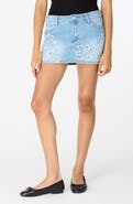 Fade Out Loud Leo Low Rise Denim Miniskirt