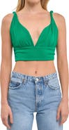 Grey Lab Twist Strap Crop Tank