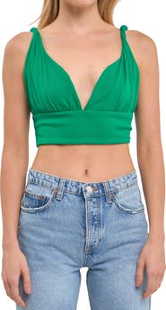Grey Lab Twist Strap Crop Tank