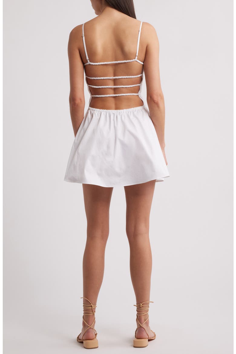 The Delta Cotton Mini Sundress, Alternate, color, OPTIC WHITE