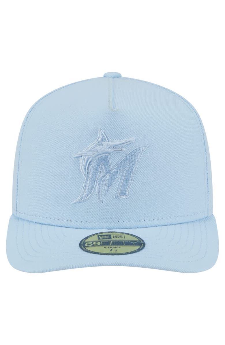 New Era Men's New Era  Light Blue Miami Marlins Color Pack A-Frame 59FIFTY Fitted Hat, Alternate, color, Light Blue