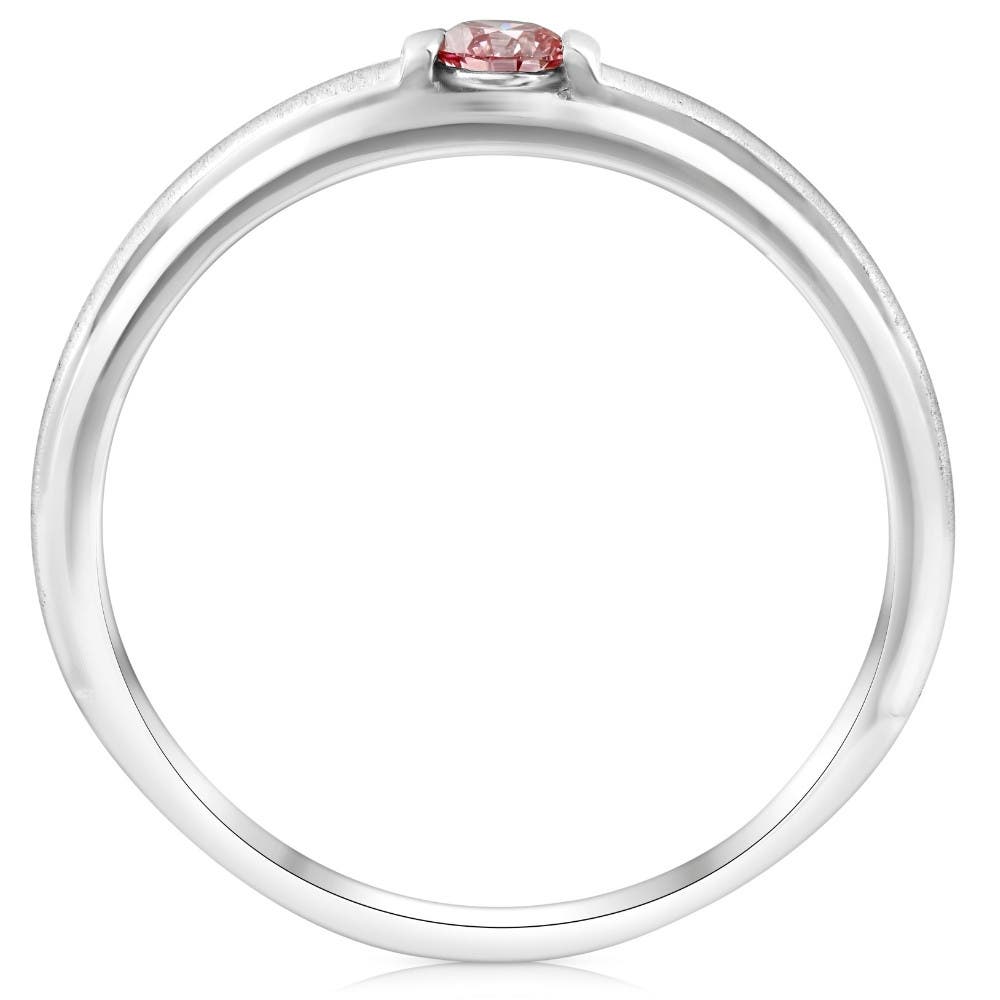 Bliss Diamond Mens Brushed Pink Diamond Lab Grown Wedding Brushed