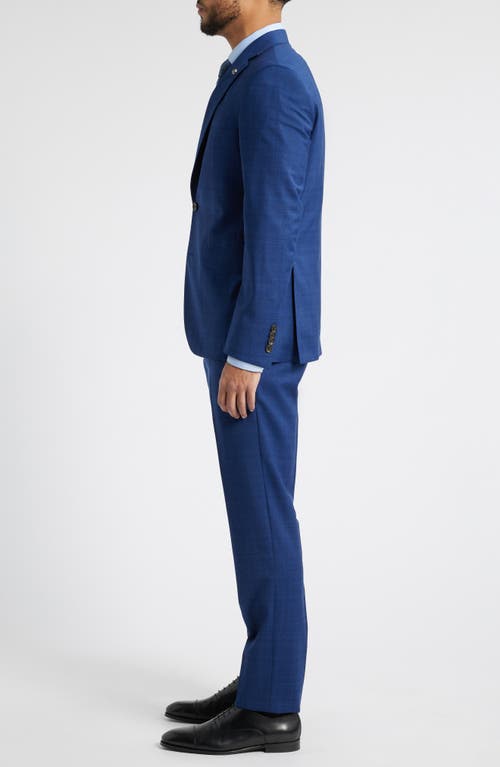 Jack Victor Esprit Plaid Super 110s Wool Suit In Navy