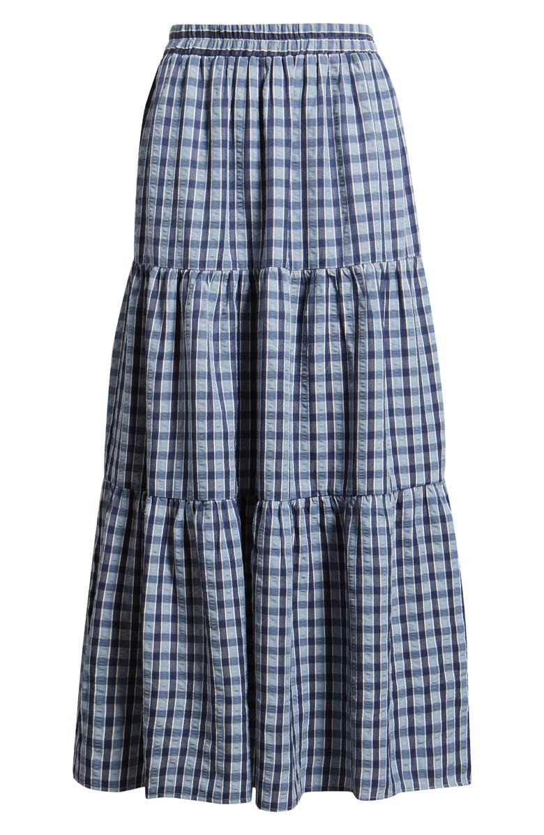 Princess Polly Rockwell Check Tiered Midi Skirt, Main, color, 