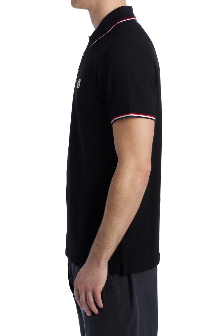 Tipped Short Sleeve Polo, Alternate, color, BLACK