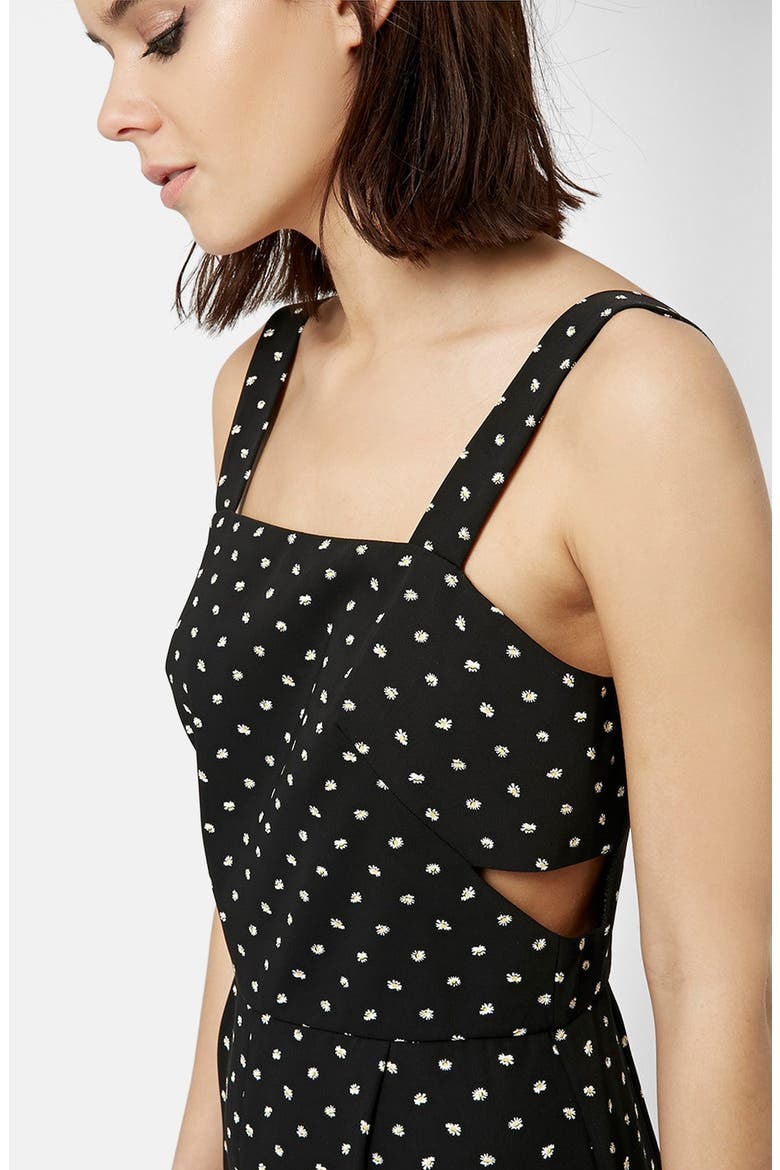 Daisy Print Jumpsuit, Alternate, color, BLACK