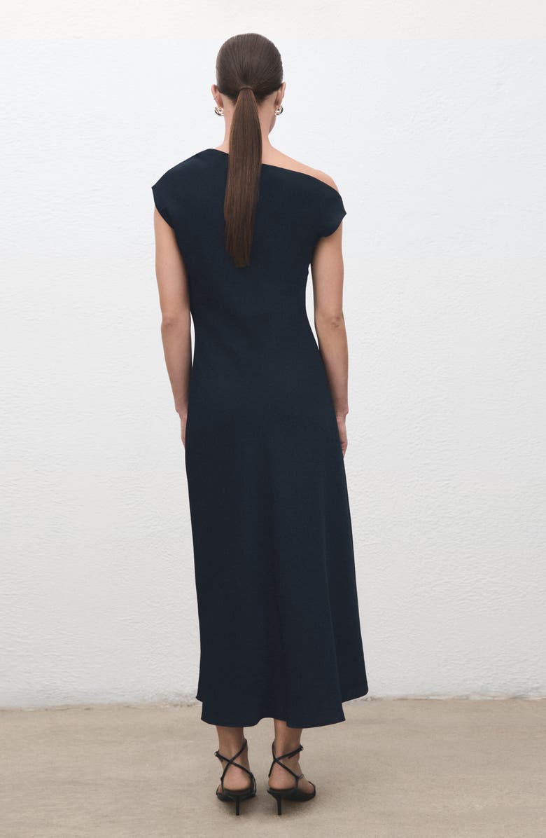 MANGO Asymmetric Maxi Dress, Alternate, color, Navy