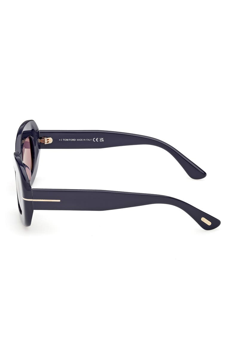 Islay 50mm Small Rectangular Sunglasses, Alternate, color, SHINY NAVY BLUE / PINK LENS