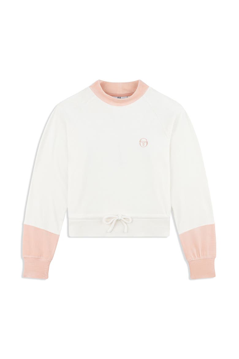 Lina Velour Top, Alternate, color, GARDENIA