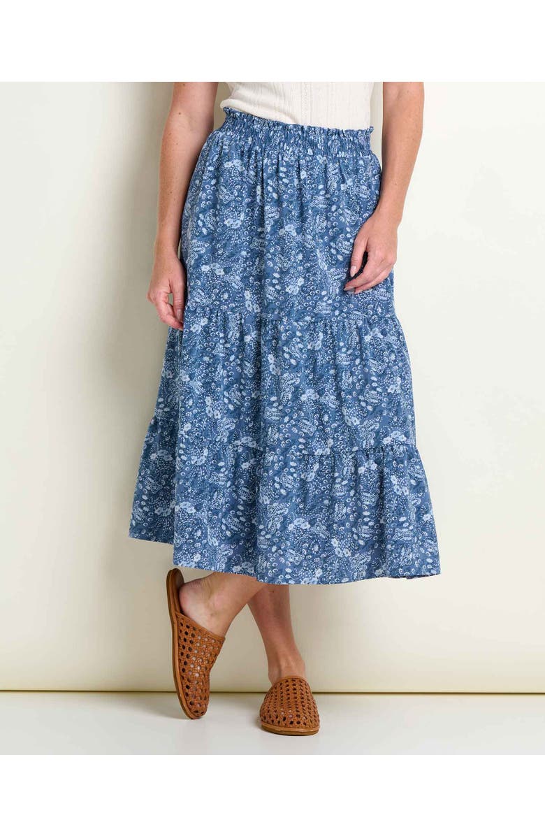 Toad & Co Sunkissed Tiered Midi Skirt, Main, color, Canal Print