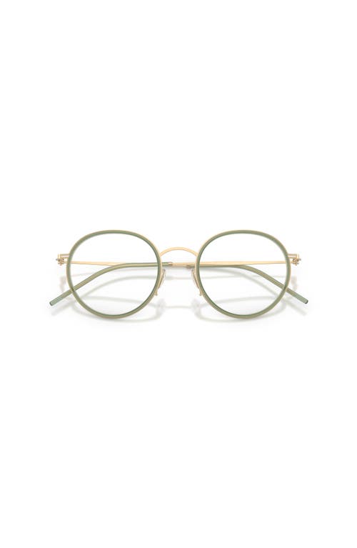 Giorgio Armani 49mm Round Optical Glasses In Green