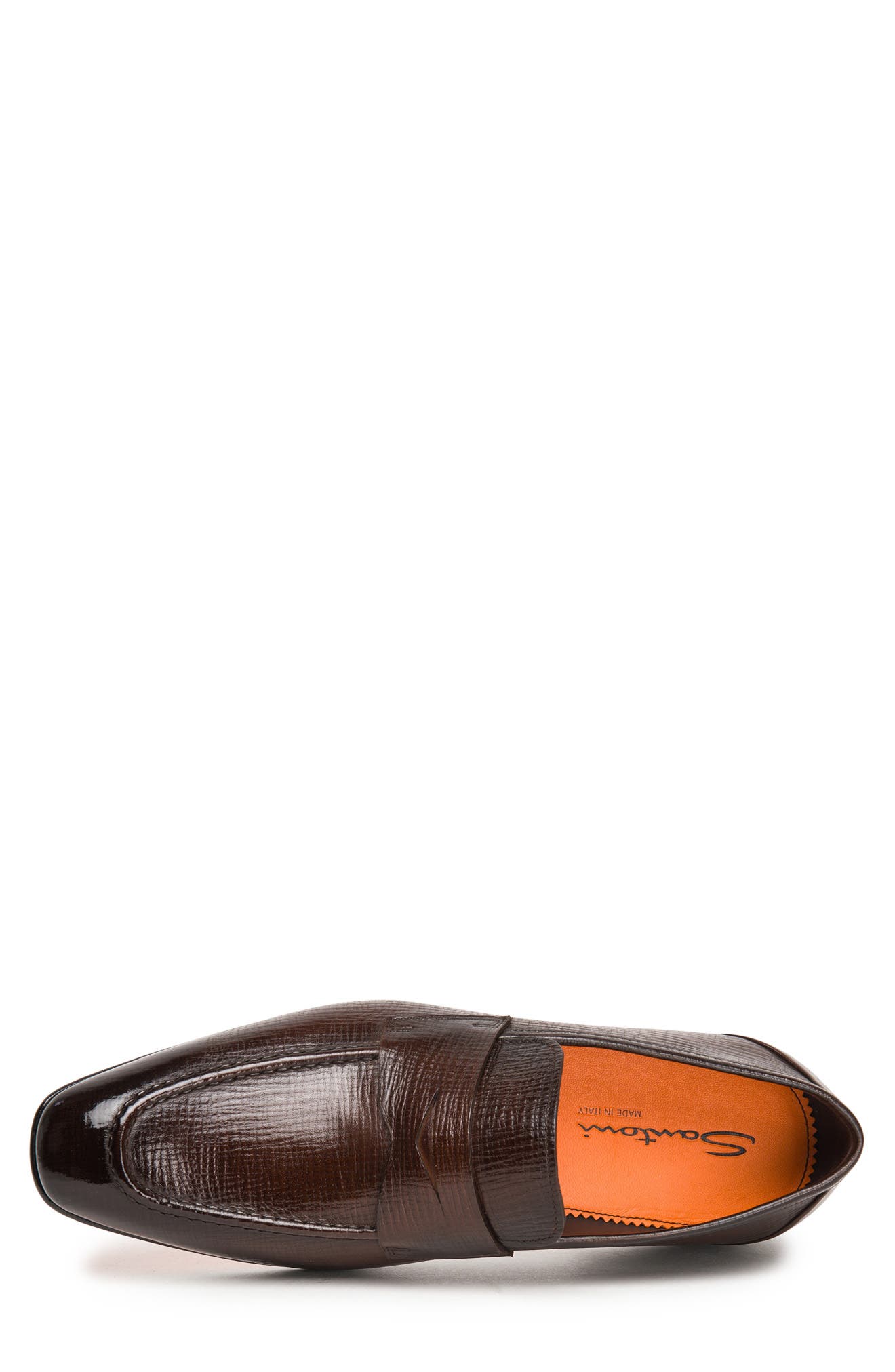 Santoni Gannon Penny Loafer, Alternate, color, Dark Brown