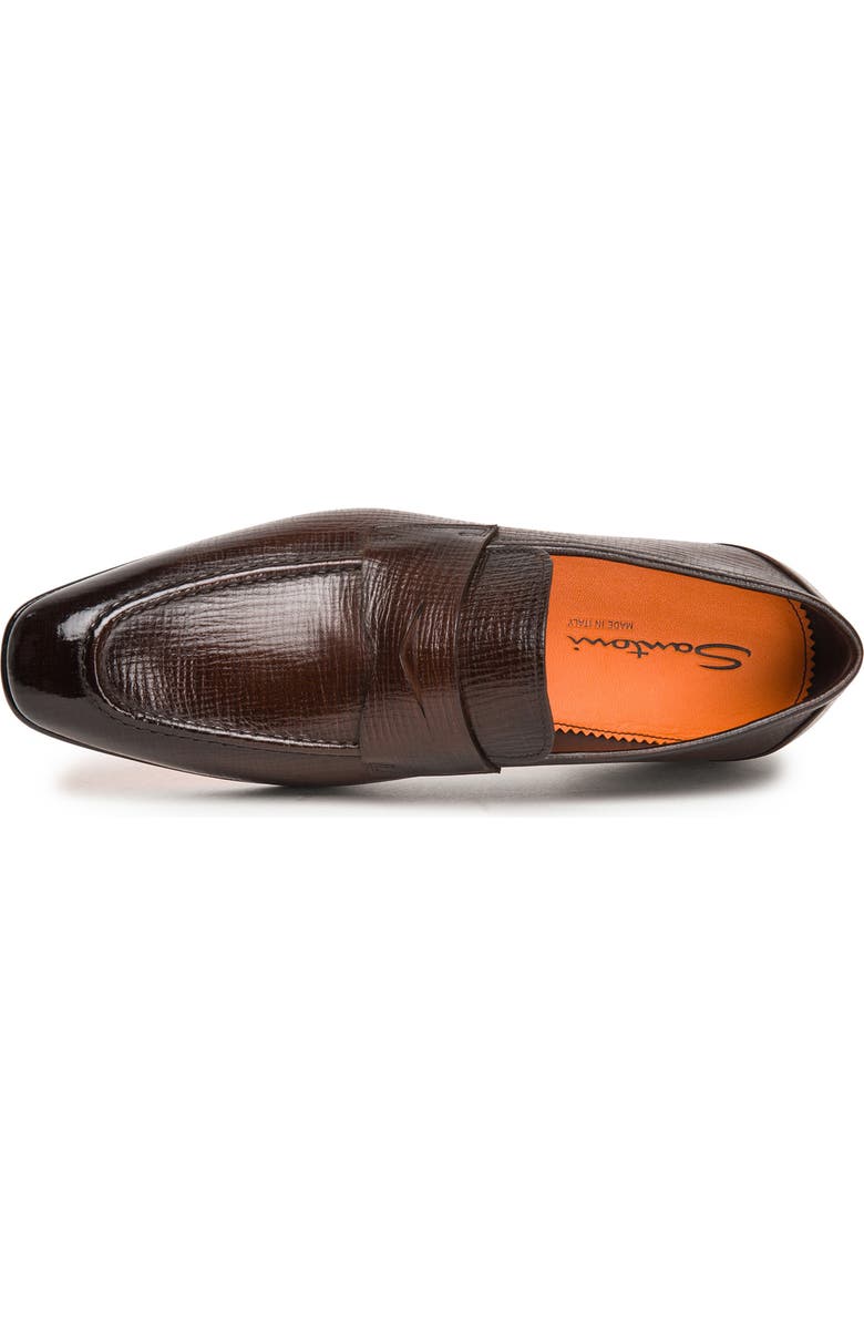 Santoni Gannon Penny Loafer, Alternate, color, Dark Brown