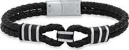 STEELTIME Men's Braided Leather Bracelet