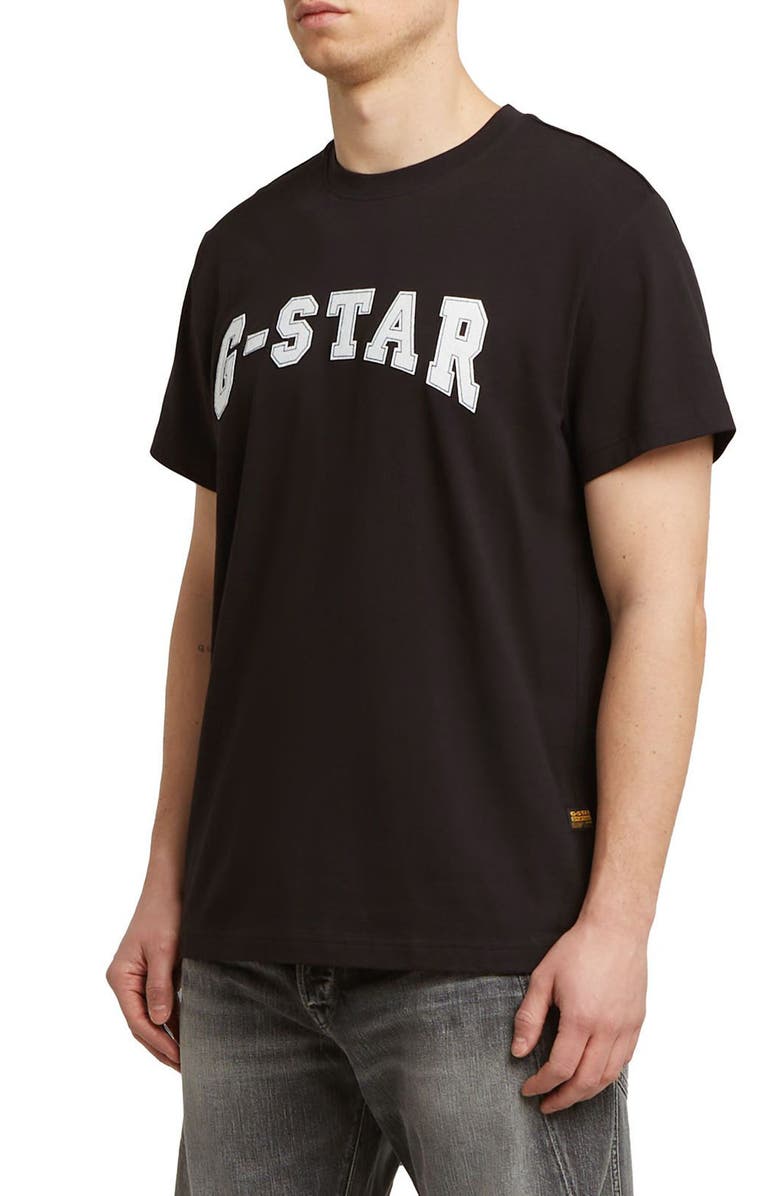 G-STAR Felt Logo Organic Cotton T-Shirt, Alternate, color, Dark Black