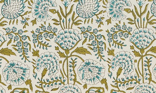 Tiramisu Fresh Foliage Block Print Cotton Placemats In Multi