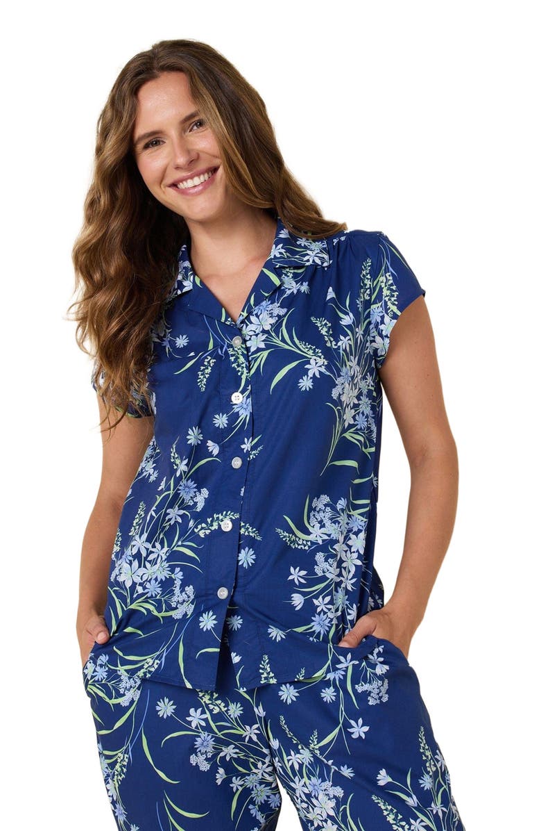 The Cat
s Pajamas Luxe Pima Capri Floral Set, Alternate, color, Garden Posy