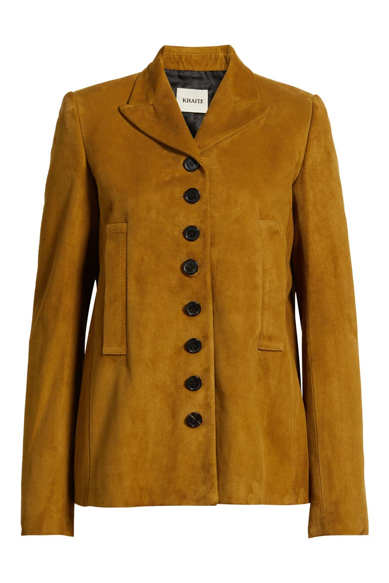 Saraphina Lambskin Suede Jacket, Main, color, TOFFEE