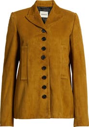 Khaite Saraphina Lambskin Suede Jacket