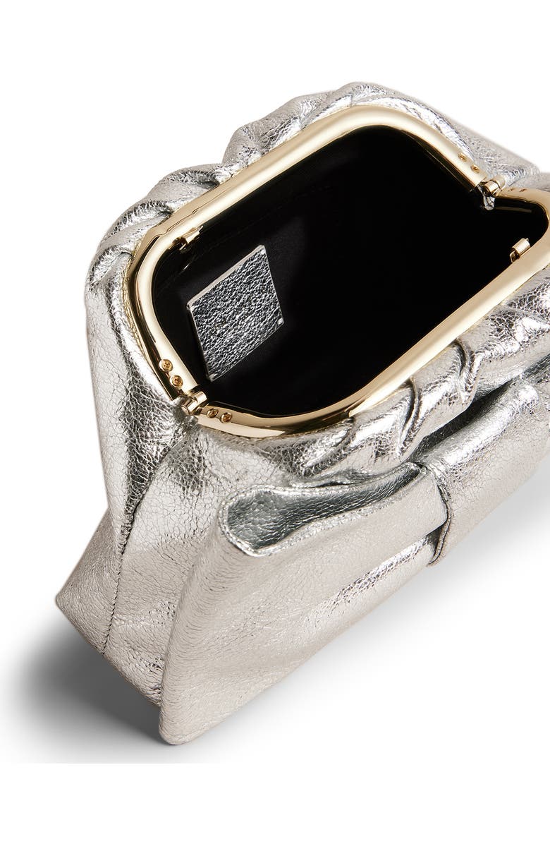 Ted Baker London Nisnia Bow Metallic Leather Clutch, Alternate, color,