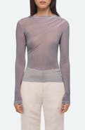 Helmut Lang Twist Long Sleeve Sheer Top