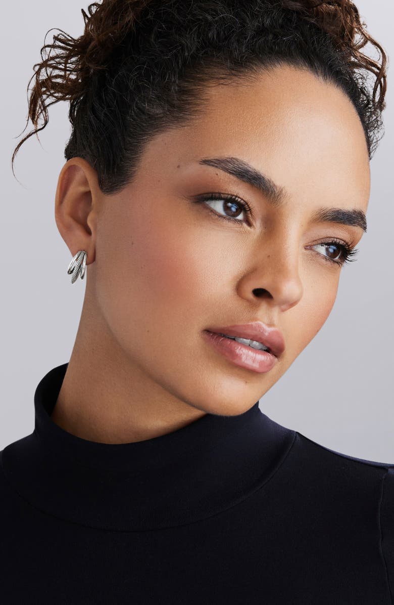 LAGOS Signature Caviar Triple Hoop Earrings, Alternate, color, Silver