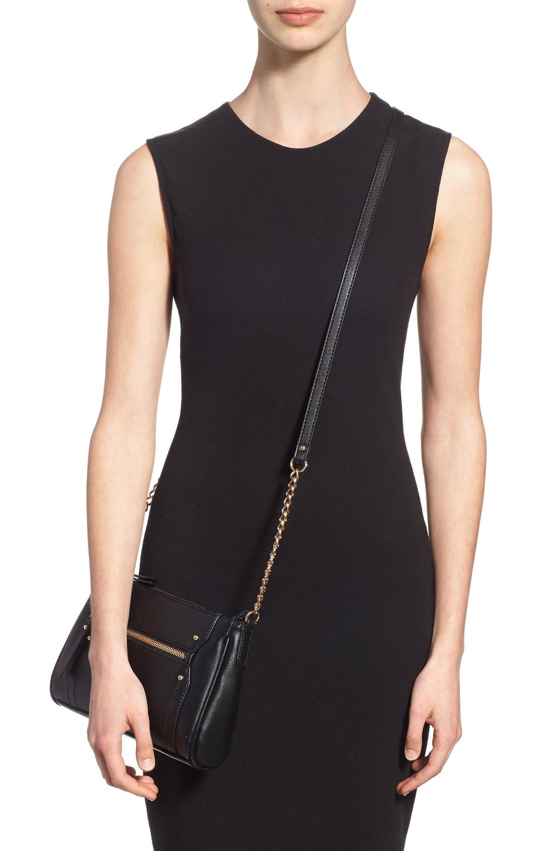 BP. Zip Front Faux Leather Crossbody Bag, Alternate, color, 