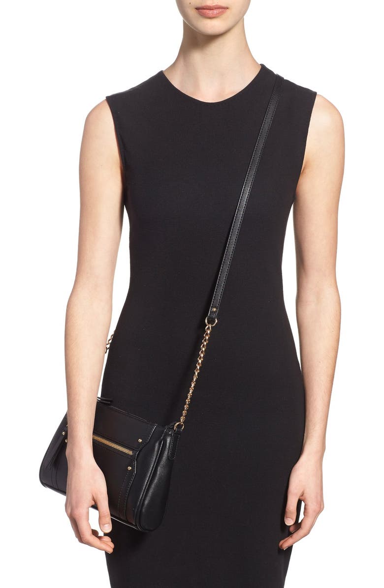 BP. Zip Front Faux Leather Crossbody Bag, Alternate, color,