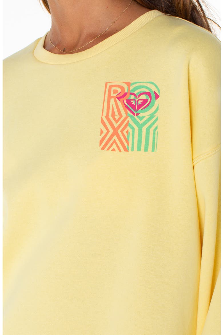 Morning Strole Graphic Crewneck Sweatshirt, Alternate, color, POPCORN