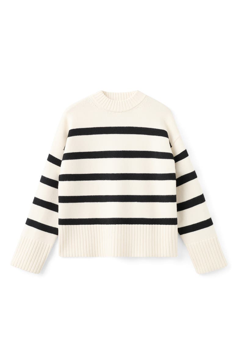 MANGO Castello Stripe Sweater, Alternate, color, Ecru
